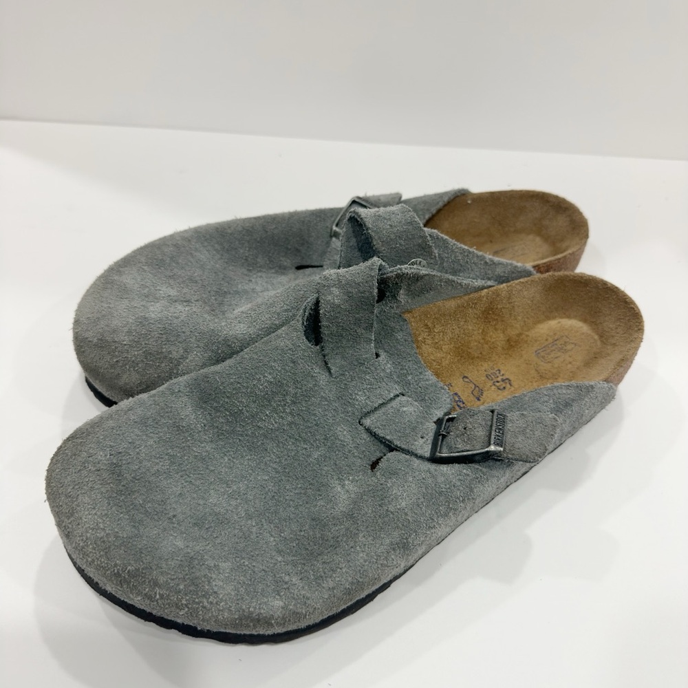 Birkenstock SoftBed Boston Clogs Soft Suede Men’s Sandals - Picture 7 of 8